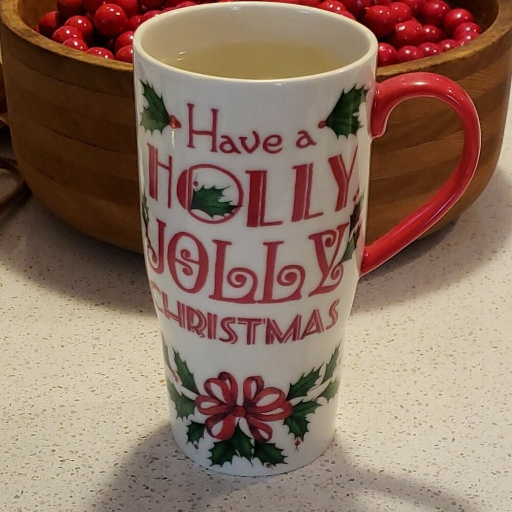 Lenox Coffee Mug Venti Holly Jolly Christmas Color Changing Ceramic Cup 20oz